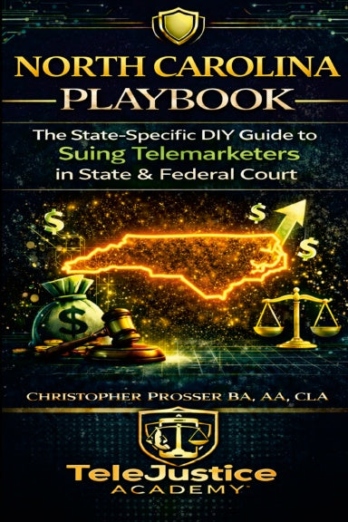North Carolina Playbook Just Launched: The State-Specific DIY Guide to Suing Telemarketers in North Carolina State & Federal Court – Stop Robocalls & Start Collecting